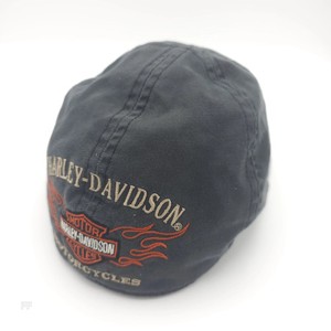 Harley-Davidson Men's M Black Cotton Blend Driver Cap Embroidered Flames