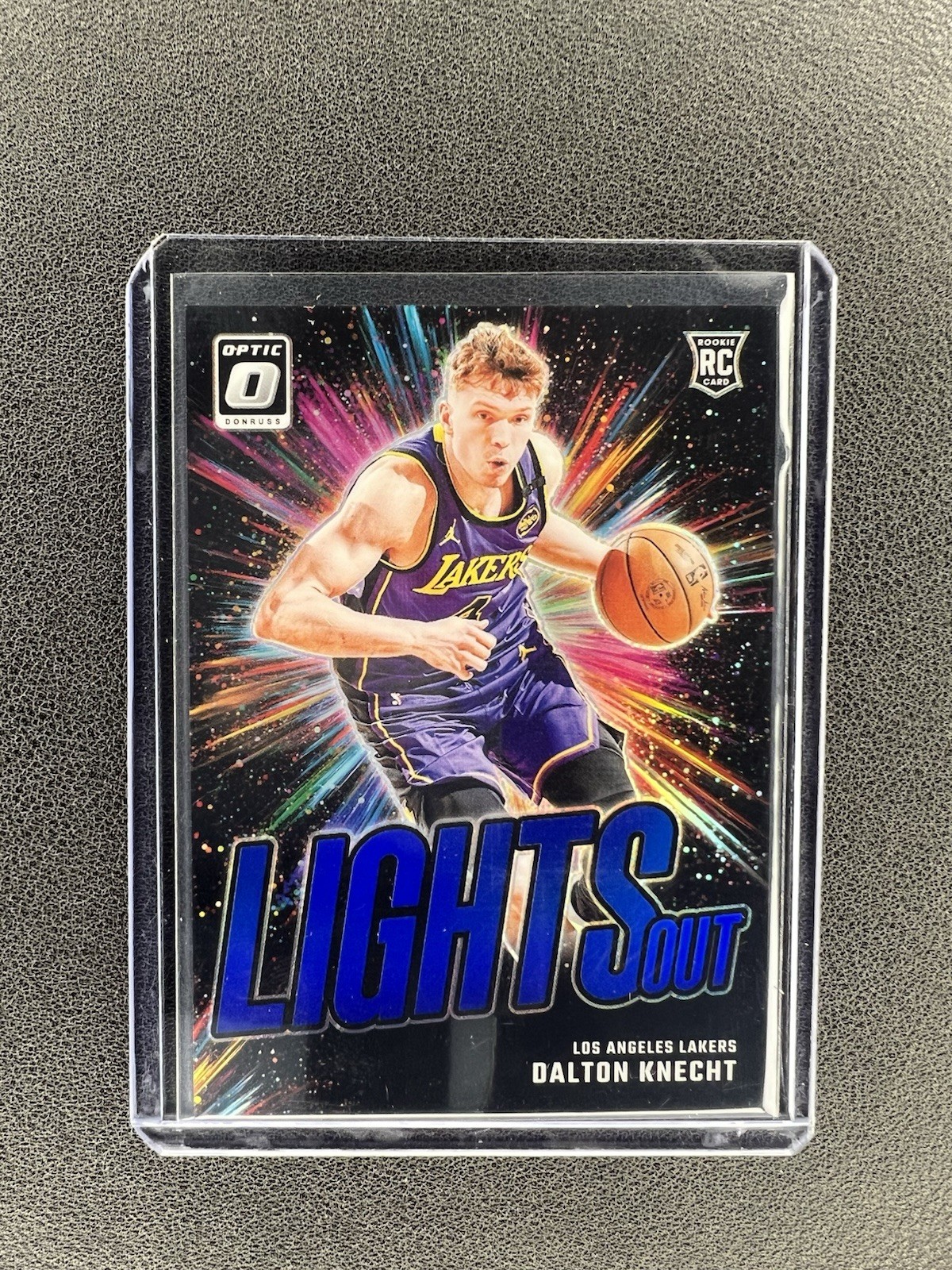 Dalton Knecht 2024-25 Donruss Optic Lights Out #8 RC Blue Prizm /49