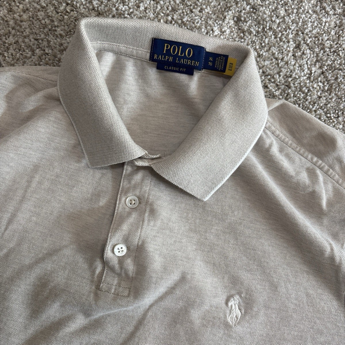 Polo Ralph Lauren Classic Fit Soft Touch Beige Polo Shirt Men