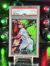 2018 Juan Soto Green Foil /199 Minted RC PSA 10 Topps Fire SP Gem Mint Rookie