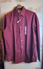 NWT Croft And Barrow Mens Long Sleebe Button Up Wine Color 16 1/2 -34/35