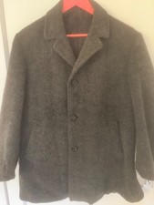 LLAMA WOOL GENTS VINTAGE COAT M-L GREY VGC MOD STYLISH MOHAIR LOOK