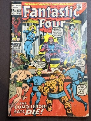 1970 Marvel Comics 02462 Fantastic Four #104 Conqueror must die