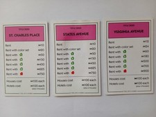 Monopoly American Game Pink Title Deeds