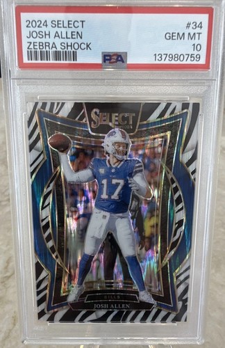 2024 Panini Select - Concourse Josh Allen #34 Zebra Shock Prizm