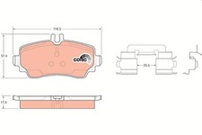Bremsbelagsatz Scheibenbremse COTEC TRW GDB1293 für MERCEDES W168 KLASSE 140 168 Bremsbelagsatz Scheibenbremse COTEC TRW GDB1293 für MERCEDES W168 KLASSE 140 168