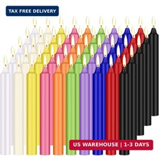 100 Pack Assorted Color Spell Chime Candles, 4 Inch Mini Taper Candles for fo...