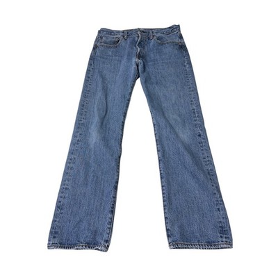 Levis 501 Original Fit Mens Blue Denim Straight Leg Button Fly Jeans W32 L30