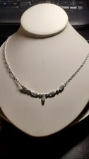 0.29 CARAT TW GENUINE DIAMOND PLATINUM OVER 925 STERLING SILVER NECKLACE 18"