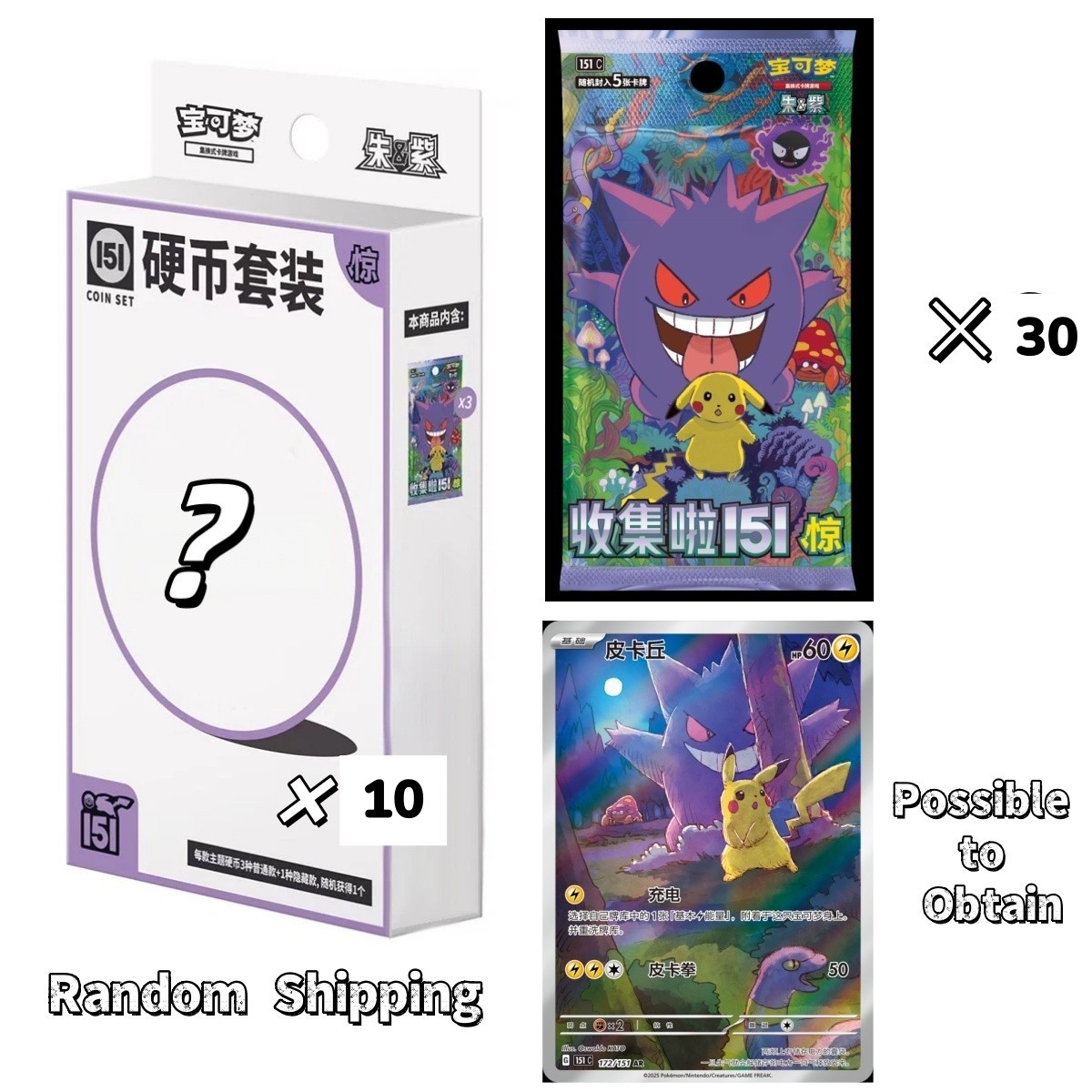 【中国限定】ポケモンカードゲーム 151 コイン 12枚セット(単品販売可) 10Pcs Pokemon Chinese Collect 151 Surprise Coin Set IN STOCK