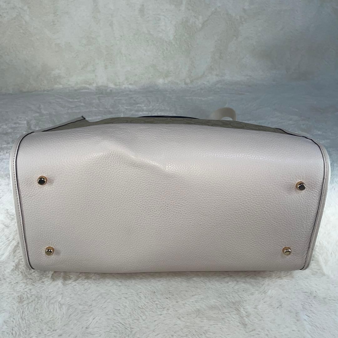 COACH Dempsey 40 Shoulder Bag 2way Leather Tote Bag Beige White  Authentic thumbnail 8