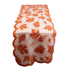 13x72 Inch Fall Table Runner Maple Leaves Lace Table Runner Fall Decoration