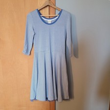 Matilda Jane Women’s Size M Between The Lines Knit Dress Tulle Lined blue stripe