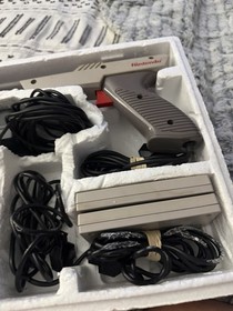 Nintendo NES Action Set  Complete In Box Console Good Condition Flashes Red