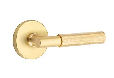 Emtek Select Privacy, Disk Rosette, T-Bar Stem, Hammered Handle US4 RH
