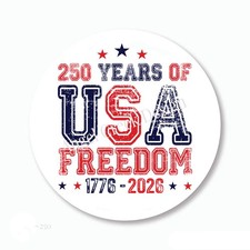 250 YEARS OF FREEDOM USA SCRAPBOOK STICKERS FAVORS 1776-2026 ENVELOPE SEALS