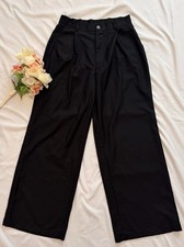 Cider Woman Wide Leg Black Pants High Waist Size M