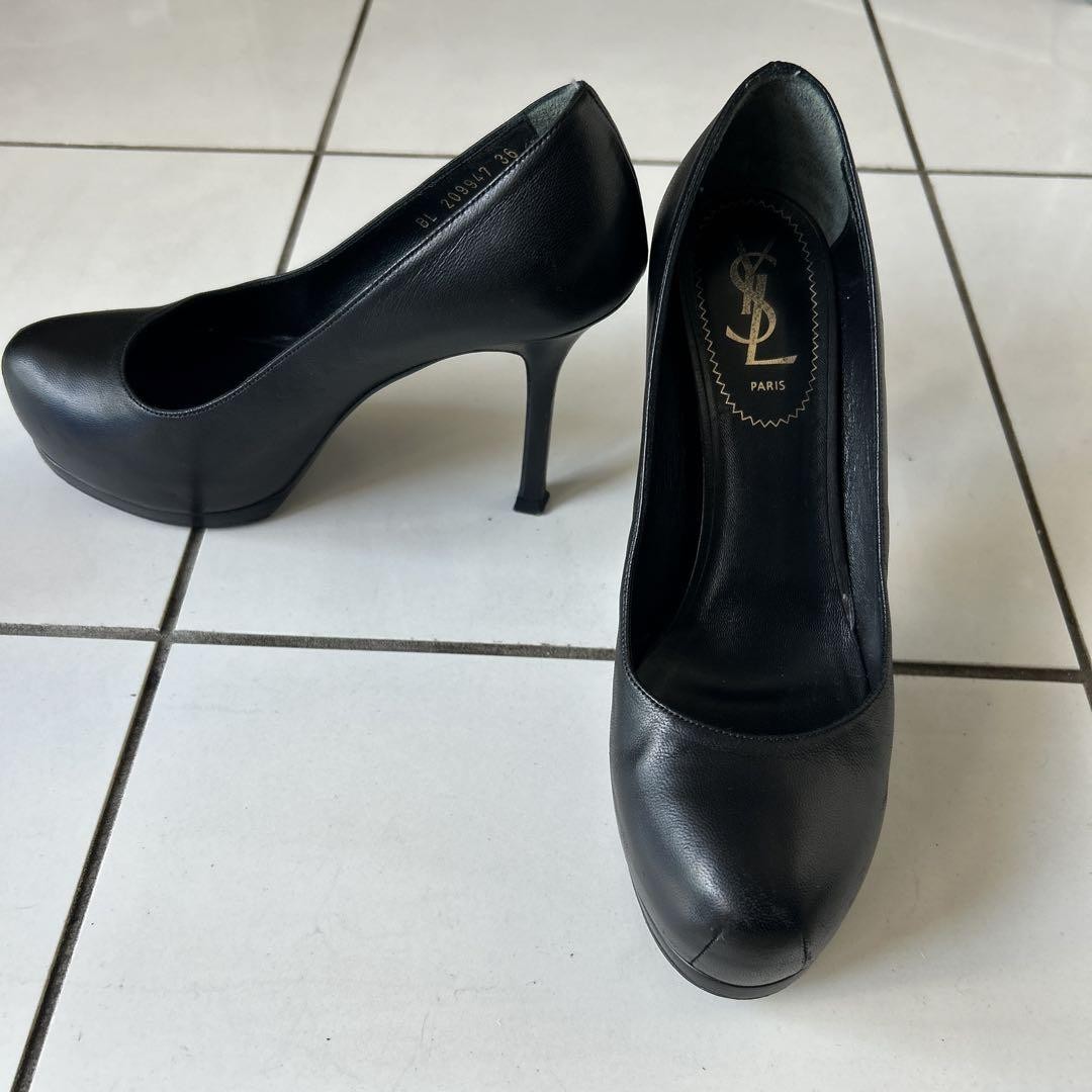 YVES SAINT LAURENT◇パンプス/36/BLK/スウェード/TU-6016 YVES SAINT LAURENT◇パンプス/36/BLK/スウェード/TU-6016