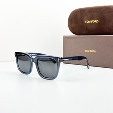 Tom Ford Ft0646 Sunglasses Transparent Blue Frame Gray Lens New W Box
