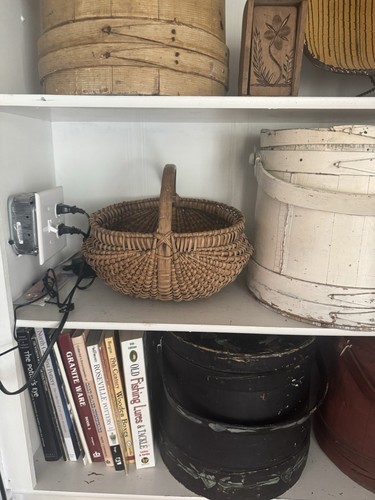Primitive Antique Circa 1895-1905 Split Oak Egg Basket, Unusual Side Shape - Picture 10 of 10