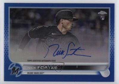 2022 Topps Chrome Rookie Blue Refractor 18/150 Nick Fortes #RA-NF Auto RC gy9