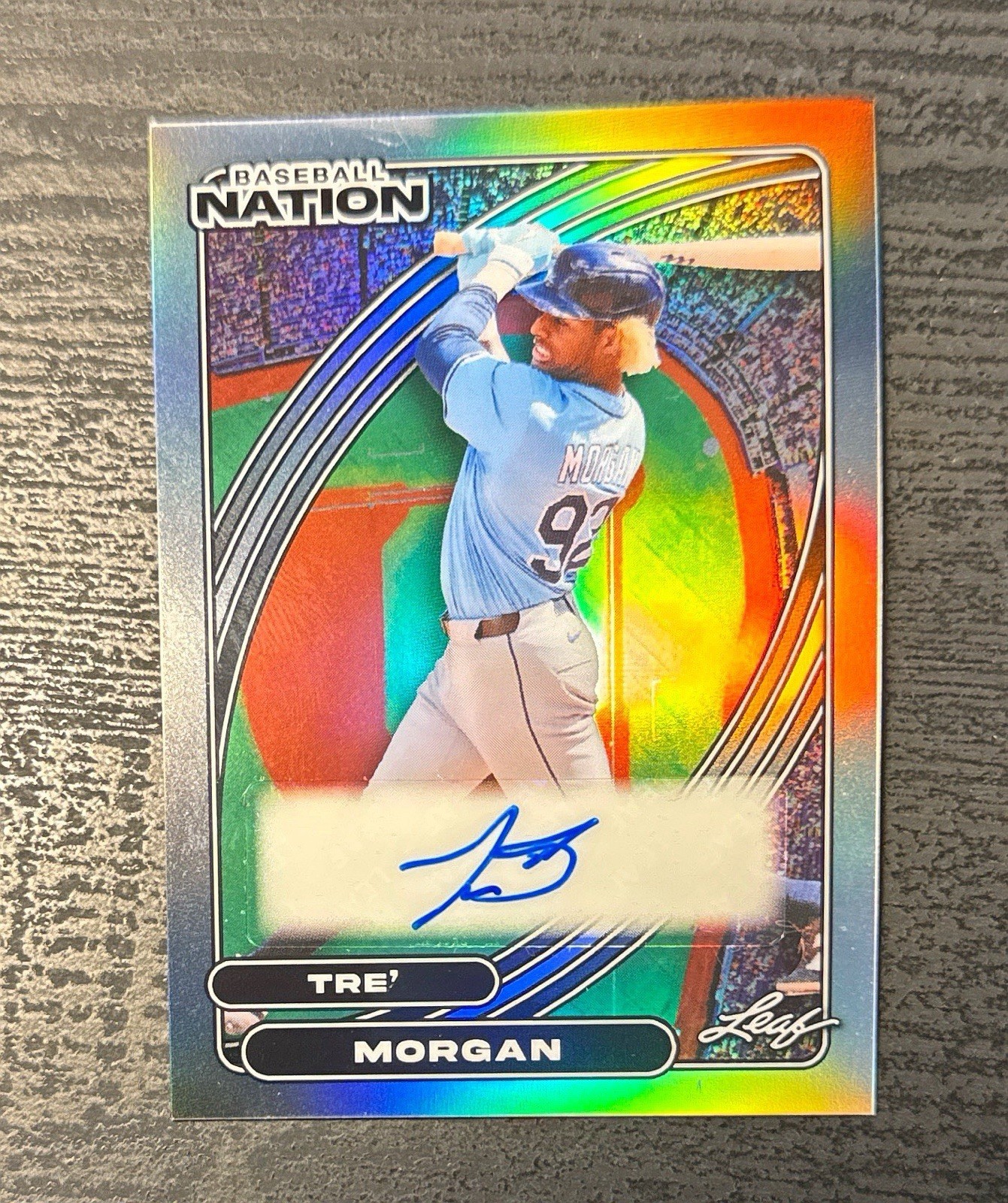 TRE' MORGAN 2026 Leaf Nation Silver AUTO /25 Tampa Bay Rays