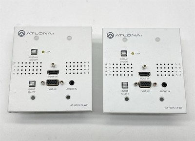 Atlona AT-HDVS-TX-WP VGA/HDMI HDBaseT Transmitter Scaler Wall Plate LOT 2