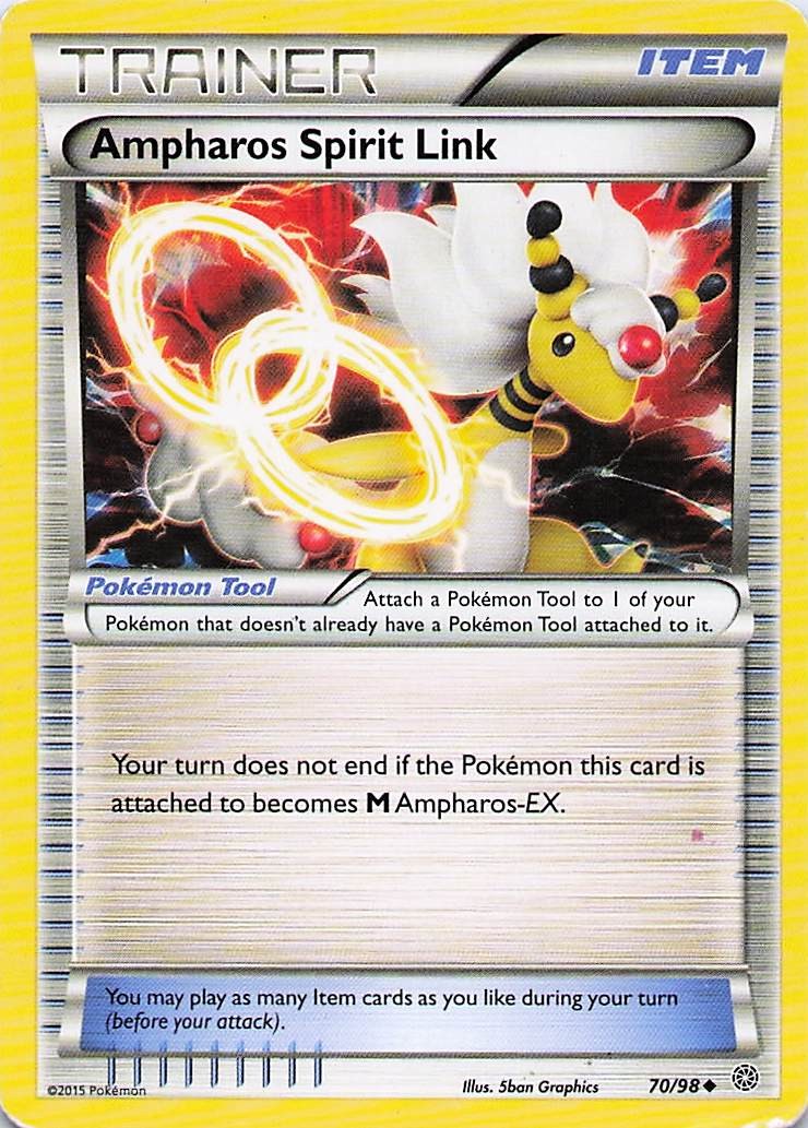 Ampharos Spirit Link - 70/98 Uncommon 2015 Ancient Origins Pokemon HP