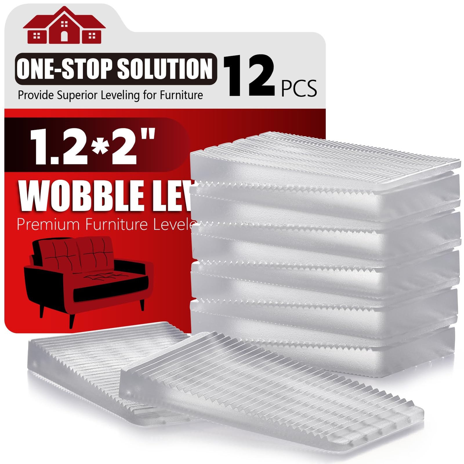 Flexible Plastic Shims 12pcs Kit Size Variety | Clear 2.0*1.2*0.25inch,