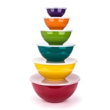 KX-WARE Melamine Mixing Bowls with Lids - 6 Piece Melamine Bowls and 6 Piece ...