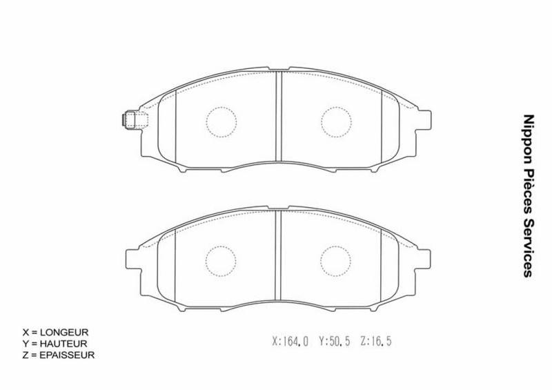 Plaquettes de frein avant anti-vibration NPS N360N14 résolvant l'usure de l'ICKX