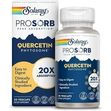 Solaray ProSorb Quercetin Phytosome 30 VegCaps 20X Absorption 7/27