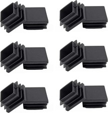 30 Pcs Square Black Plastic Plugs, Fit for Square Metal Tube, Tubing 1-1/2 Inch