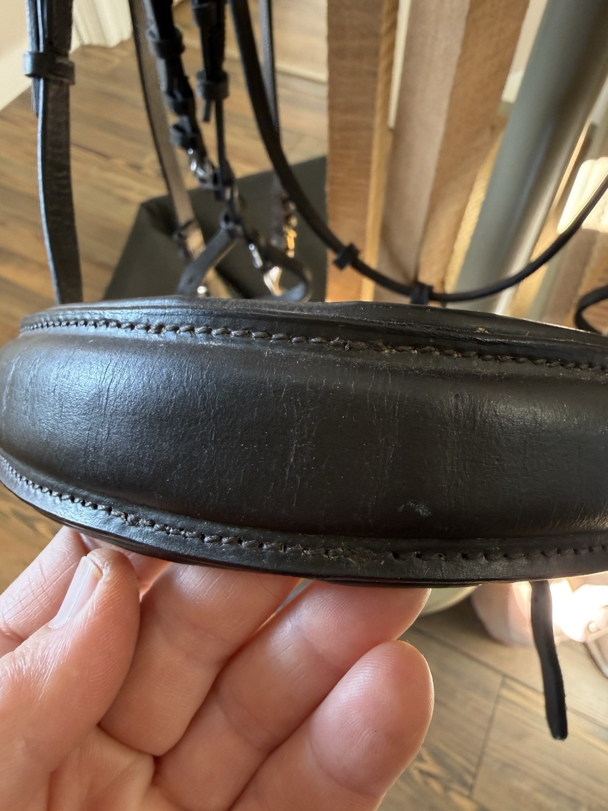 BROWN dressage double bridle Cob