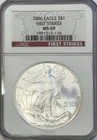 2006 Silver Eagle NGC MS69 First Strikes
