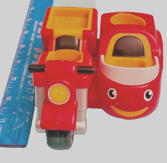 WOW TOYS  RED /YELLOW MOTOR CYCLE & SIDE CAR- each with 2 seats-PRESCHOOL TOYS