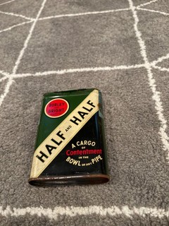 VINTAGE empty Half and Half Burley and Bright pocket tobacco tin