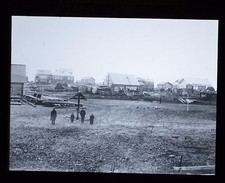 Glass Magic Lantern Slide Russia Village Of Purstozersk