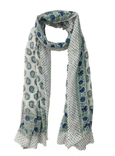 Indian Cotton Sarong / Wrap Scarf Beachwear Holiday Gift Present Block Print - Picture 4 of 5