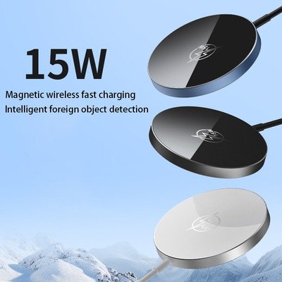Wireless Charger Qi2 Magnetic Wireless Charger Ultra-Thin Aluminum For Apple 15W