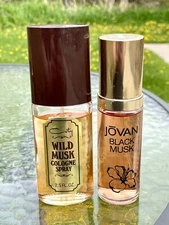 Set Of 2 Vintage Scents- Coty Wild Musk Cologne Spray 2.5oz & Jovian Black Musk
