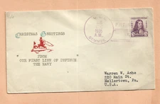 U.S.S  SEMMES CHRISTMAS GREETINGS DEC 25,1935 PORTSMOUTH  NAVAL COVER