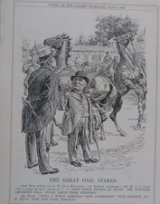 7x10" punch cartoon 1926 THE GREAT COAL STAKES evan williams