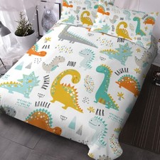 3Pcs Cute Dinosaur Duvet Cover Set Soft Bedding Set All Season Gift for Kid Boys