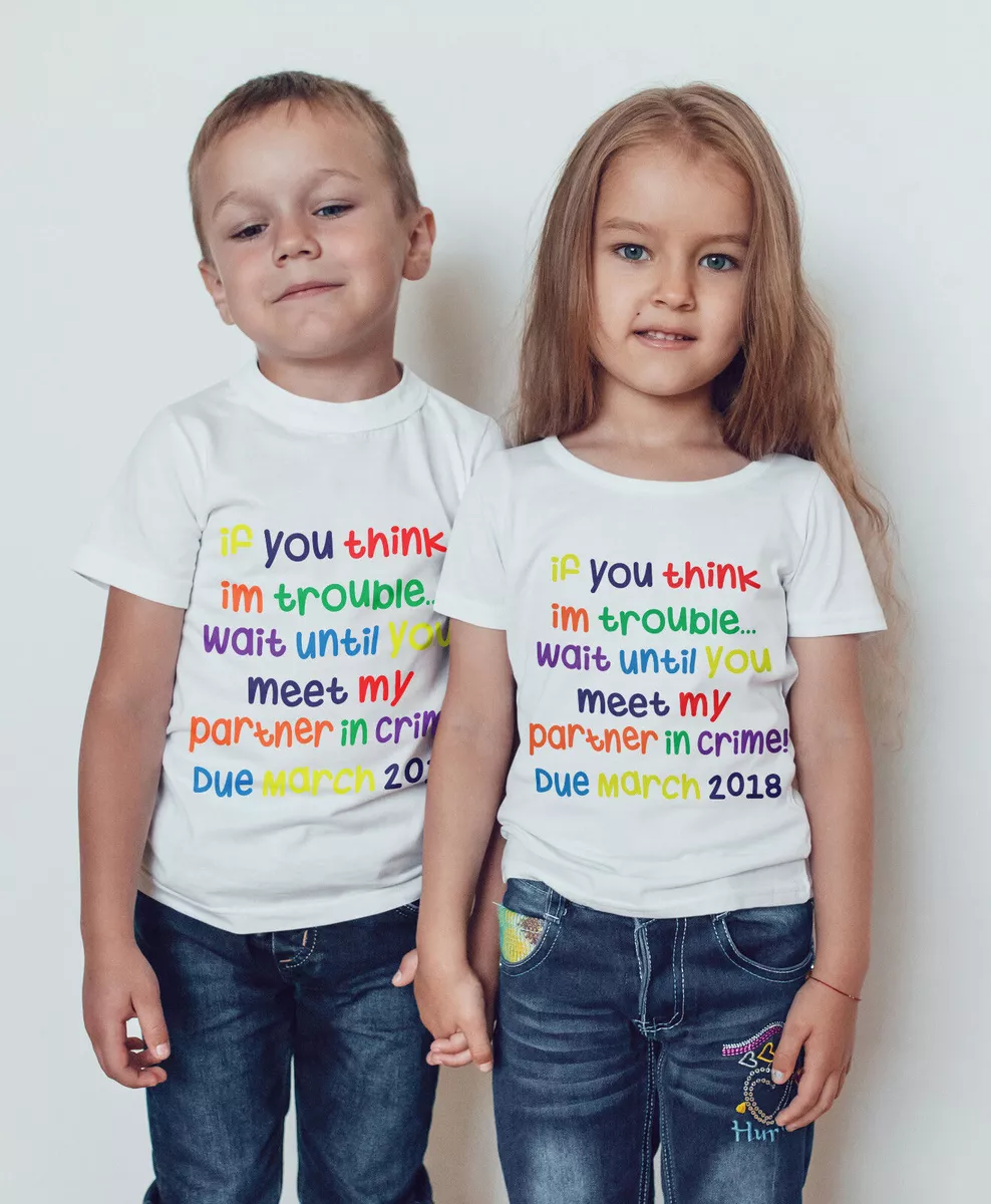 Big brother big sister trouble Baby Vest or tshirt Pregnancy announcement