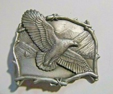 Eagle over Mountains 1995 Gar Made in USA Brass Belt Buckle 4224