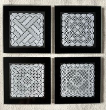 4er Set Torchon Lace Glasuntersetzer Sets - Original Design by Harlequin Lace