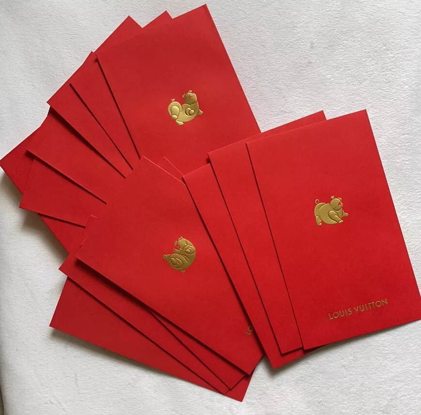 LOUIS VUITTON Lunar New Year 2019 12pc PIG Red Packet Envelope BNIB