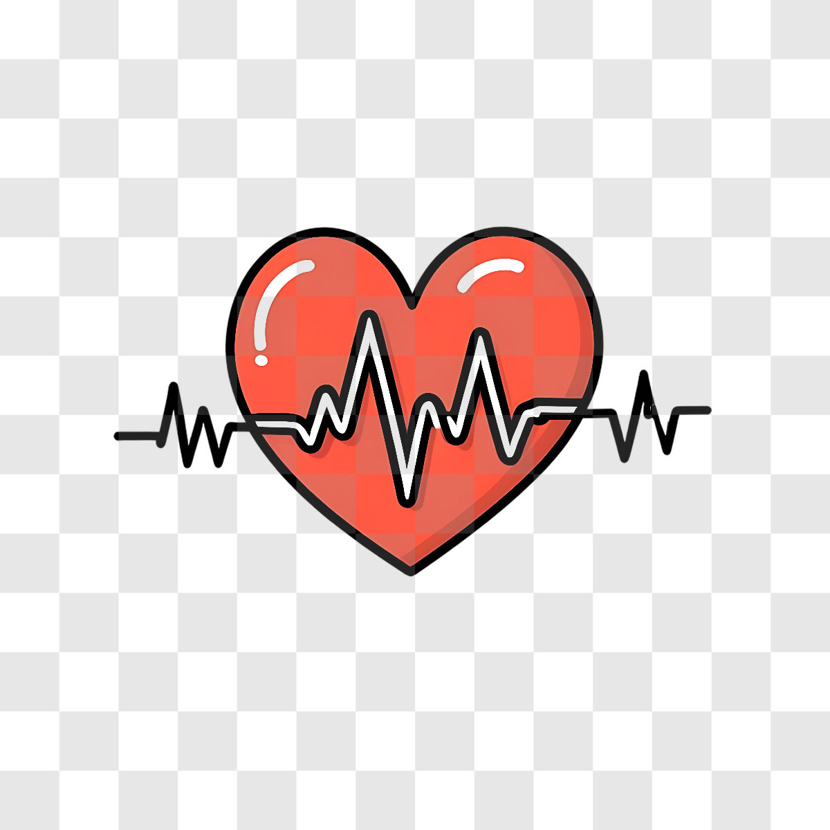Heartbeat Line PNG Clip Art Sublimation Design Digital Download Clipart