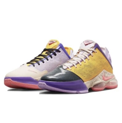 NIKE LEBRON XIX 19 LOW LILAC-PINK GAZE-DARK SMOKE GREY MENS